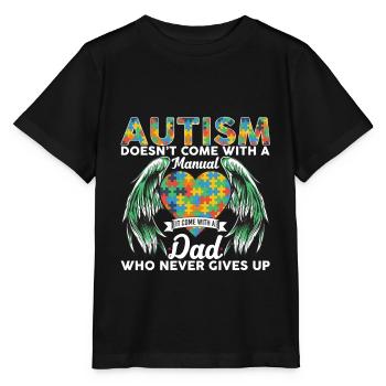 Autism Doesn't Come With A Manual Comes With A Dad - Stanley/Stella Kinder T-Shirt MINI CREATOR  - Schwarz - Vorne - Mikhail (115cm)