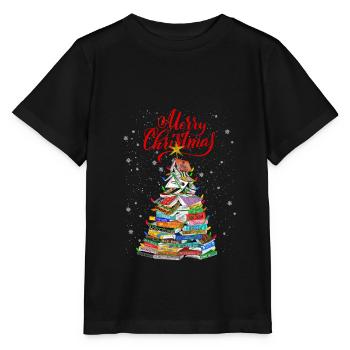 Christmas Book Tree Lights T Shirt - T-shirt bio MINI CREATOR Stanley/Stella Enfant - noir - Devant - Mikhail (115cm)