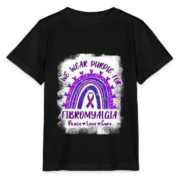 We Wear Purple For Fibromyalgia - T-shirt bio MINI CREATOR Stanley/Stella Enfant - noir - Devant - Mikhail (115cm)