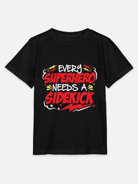 Superhero Dad and Sidekicks Matching - Stanley/Stella Kinder T-Shirt MINI CREATOR - Schwarz