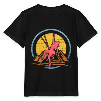Geschenkidee Kletterin Bergsterigerin Frauenpower - Stanley/Stella Kinder T-Shirt MINI CREATOR  - Schwarz - Vorne - Mikhail (115cm)