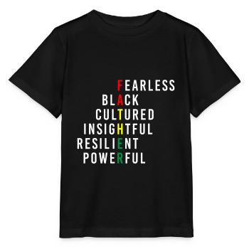 Fearless Black Cultured Black Month - Stanley/Stella Kinder T-Shirt MINI CREATOR  - Schwarz - Vorne - Mikhail (115cm)