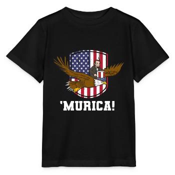 USA Flagge | Patriot Patriotismus Amerika Geschenk - Stanley/Stella Kinder T-Shirt MINI CREATOR  - Schwarz - Vorne - Mikhail (115cm)