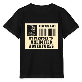 Carte de bibliothèque Mon laissez-passer illimité - T-shirt bio MINI CREATOR Stanley/Stella Enfant - noir - Devant - Mikhail (115cm)