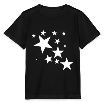 Weiße Sterne Sternschnuppe Stern-Muster Geschenk - Stanley/Stella Kinder T-Shirt MINI CREATOR  - Schwarz - Vorne - Mikhail (115cm)