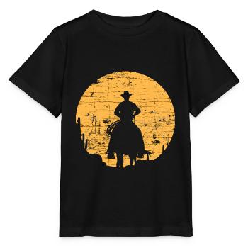 Cowboy - Stanley/Stella Kinder T-Shirt MINI CREATOR  - Schwarz - Vorne - Mikhail (115cm)