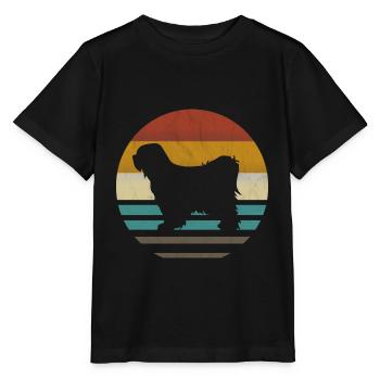 Tibet terrier retro - T-shirt bio MINI CREATOR Stanley/Stella Enfant - noir - Devant - Mikhail (115cm)