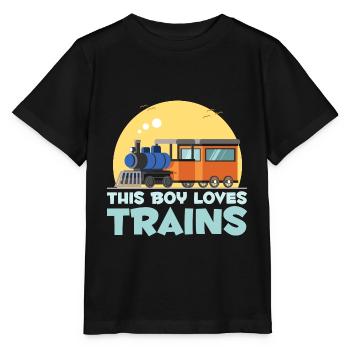 Junge Zug Liebhaber Lokomotive Sohn Kinder Züge - Stanley/Stella Kinder T-Shirt MINI CREATOR  - Schwarz - Vorne - Mikhail (115cm)