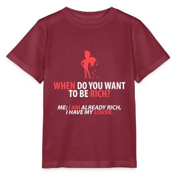 Déjà riche : mon amant - T-shirt bio MINI CREATOR Stanley/Stella Enfant - bordeaux - Devant - Kain (125cm)