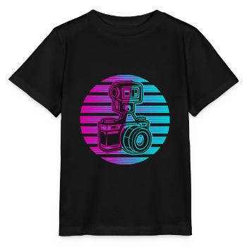 Fotograf Fotografie Foto Neon - Stanley/Stella Kinder T-Shirt MINI CREATOR  - Schwarz - Vorne - Mikhail (115cm)