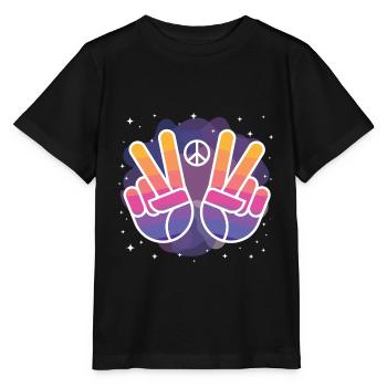 Peace - Stanley/Stella Kinder T-Shirt MINI CREATOR  - Schwarz - Vorne - Mikhail (115cm)