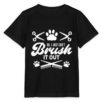 Drôle non je ne peux tout simplement pas brosser le toiletteur pour chien - T-shirt bio MINI CREATOR Stanley/Stella Enfant - noir - Devant - Mikhail (115cm)