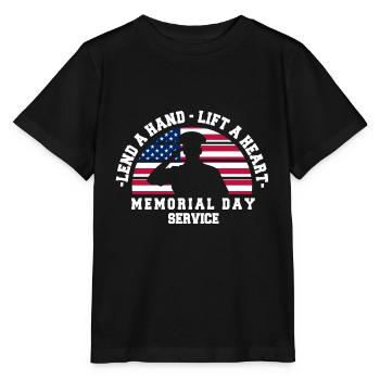 Lend A Hand Lift A Heart Memorial Day Service - Stanley/Stella MINI CREATOR Kids’ T-Shirt - black - Front - Mikhail (115cm)