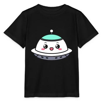 fliegende Untertasse - Stanley/Stella Kinder T-Shirt MINI CREATOR  - Schwarz - Vorne - Mikhail (115cm)