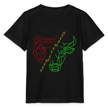 Bulle Bär Chart Investor - Stanley/Stella Kinder T-Shirt MINI CREATOR  - Schwarz - Vorne - Mikhail (115cm)