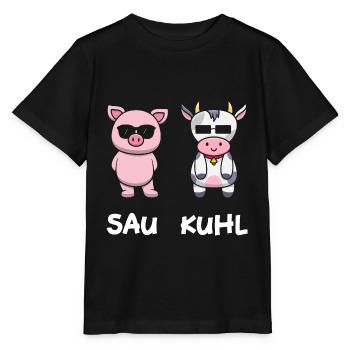 Sau Kuhl - Stanley/Stella Kinder T-Shirt MINI CREATOR  - Schwarz - Vorne - Mikhail (115cm)