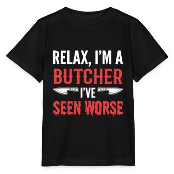I've seen worse meat seller Gesche - Stanley/Stella MINI CREATOR Kids’ T-Shirt - black - Front - Mikhail (115cm)