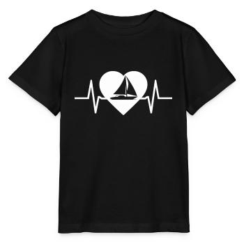 Segelboot Segeln mit Herzschlag Segelfans - Stanley/Stella Kinder T-Shirt MINI CREATOR  - Schwarz - Vorne - Mikhail (115cm)