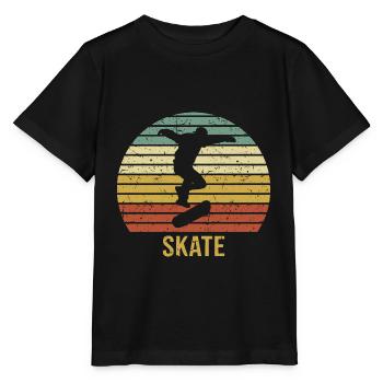 Retro Skater Cooles Skateboard Jungs Geschenk - Stanley/Stella Kinder T-Shirt MINI CREATOR  - Schwarz - Vorne - Mikhail (115cm)