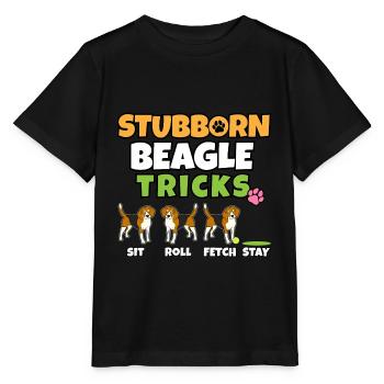 Stubborn Beagle Tricks I Dog Lover I Beagle - T-shirt bio MINI CREATOR Stanley/Stella Enfant - noir - Devant - Mikhail (115cm)