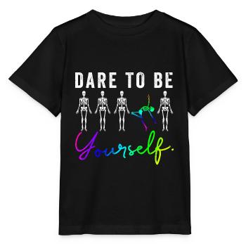 Drapeau arc-en-ciel I Défilé du mois de la fierté LGBT J’ose - T-shirt bio MINI CREATOR Stanley/Stella Enfant - noir - Devant - Mikhail (115cm)