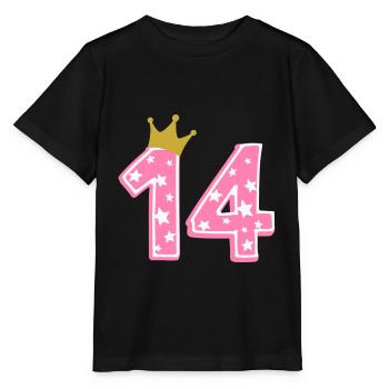 14 Krone 14. Geburtstag 14 Jahre - Stanley/Stella Kinder T-Shirt MINI CREATOR  - Schwarz - Vorne - Mikhail (115cm)
