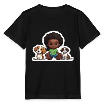 Idée Cadeau Amoureux Des Chiens En Enfant - T-shirt bio MINI CREATOR Stanley/Stella Enfant - noir - Devant - Mikhail (115cm)