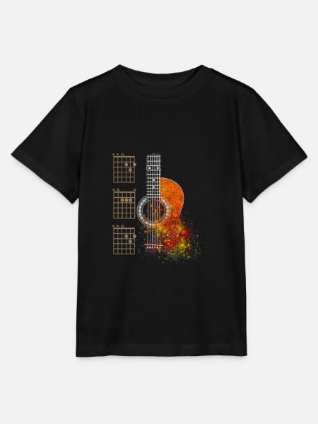 DAD Chords Akustikgitarrenhemd - Stanley/Stella Kinder T-Shirt MINI CREATOR - Schwarz
