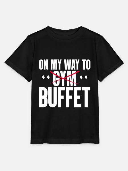 Fitness Drôle sur mon chemin au buffet - T-shirt bio MINI CREATOR Stanley/Stella Enfant - noir