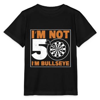 Je n’ai pas 50 ans Je suis Joueur de fléchettes Bullseye 50e anniversaire - T-shirt bio MINI CREATOR Stanley/Stella Enfant - noir - Devant - Mikhail (115cm)