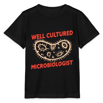 Microbiologiste bien cultivé Drôle de microbiologie - T-shirt bio MINI CREATOR Stanley/Stella Enfant - noir - Devant - Mikhail (115cm)