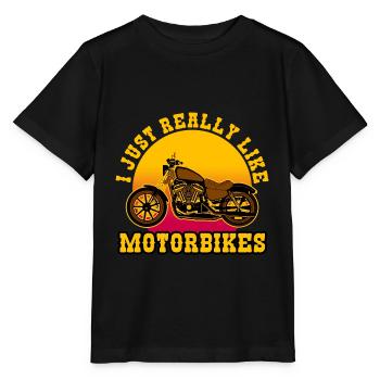 I Just Really Like Motorbikes - Stanley/Stella MINI CREATOR Kids’ T-Shirt - black - Front - Mikhail (115cm)