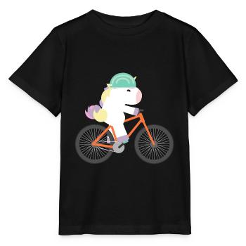 Licorne Roule à vélo - T-shirt bio MINI CREATOR Stanley/Stella Enfant - noir - Devant - Mikhail (115cm)