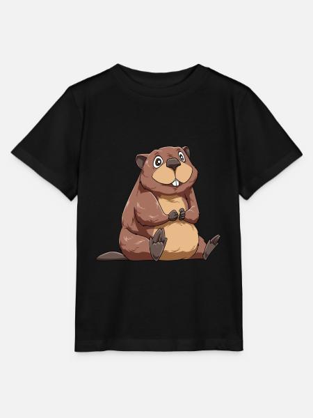 Biber für einen Biberliebhaber Naturschützer - Stanley/Stella Kinder T-Shirt MINI CREATOR - Schwarz
