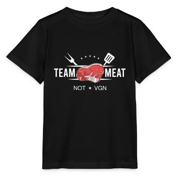 Team Meat Grillen Griller Fleischesser Steak - Stanley/Stella Kinder T-Shirt MINI CREATOR  - Schwarz - Vorne - Mikhail (115cm)