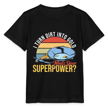 Gold Panner Flakes Gold Miner Gold Digger Costume - Stanley/Stella MINI CREATOR Kids’ T-Shirt - black - Front - Mikhail (115cm)