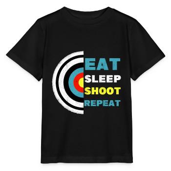 Eat Sleep Shoot Bowman Bowr Hunter Target - T-shirt bio MINI CREATOR Stanley/Stella Enfant - noir - Devant - Mikhail (115cm)