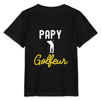 papy GOLFEUR - T-shirt bio MINI CREATOR Stanley/Stella Enfant - noir - Devant - Mikhail (115cm)