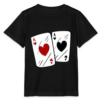 Ace of Hearts 5 - Stanley/Stella Kinder T-Shirt MINI CREATOR  - Schwarz - Vorne - Mikhail (115cm)