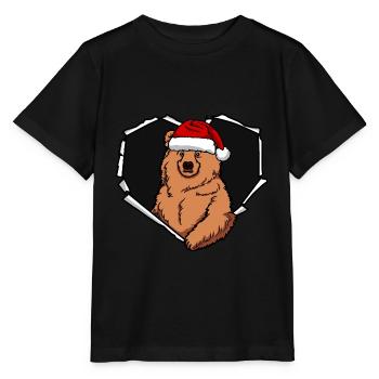 Bouchon perforé déchiré par une fissure d’ours - T-shirt bio MINI CREATOR Stanley/Stella Enfant - noir - Devant - Mikhail (115cm)