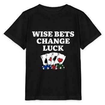 Wise Bets Change Luck Poker Dictons Joueur de poker - T-shirt bio MINI CREATOR Stanley/Stella Enfant - noir - Devant - Mikhail (115cm)
