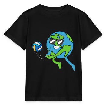 La Terre joue au volleyball Jour de la Terre Jour de la Terre - T-shirt bio MINI CREATOR Stanley/Stella Enfant - noir - Devant - Mikhail (115cm)