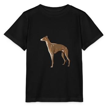 Illustration de lévrier - T-shirt bio MINI CREATOR Stanley/Stella Enfant - noir - Devant - Mikhail (115cm)