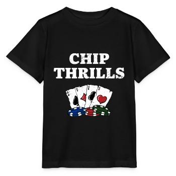 Chip Thrills Gambler Poker Jeu Joueur de poker - T-shirt bio MINI CREATOR Stanley/Stella Enfant - noir - Devant - Mikhail (115cm)