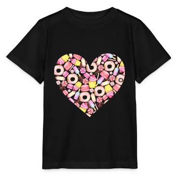 Cadeau d'amour rempli de bonbons colorés - T-shirt bio MINI CREATOR Stanley/Stella Enfant - noir - Devant - Mikhail (115cm)