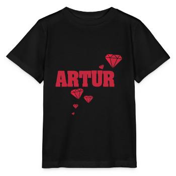 Geschenkidee Artur - Stanley/Stella Kinder T-Shirt MINI CREATOR  - Schwarz - Vorne - Mikhail (115cm)
