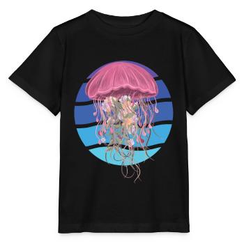 Ozean-Quallen-Kunst-Ozean-Leben-Unterwasserseetier - Stanley/Stella Kinder T-Shirt MINI CREATOR  - Schwarz - Vorne - Mikhail (115cm)