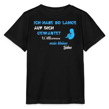 Je t'ai tant attendu BLU WE - T-shirt bio MINI CREATOR Stanley/Stella Enfant - noir - Devant - Mikhail (115cm)