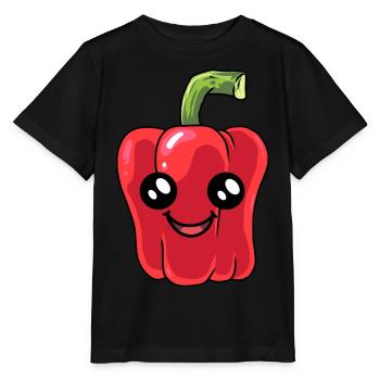 Poivrons Poivrons Légumes Végétarien Cuisiner - T-shirt bio MINI CREATOR Stanley/Stella Enfant - noir - Devant - Mikhail (115cm)