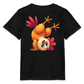 Poule Poule Coq Équilibre Acrobaties Athlète Fun - T-shirt bio MINI CREATOR Stanley/Stella Enfant - noir - Devant - Mikhail (115cm)